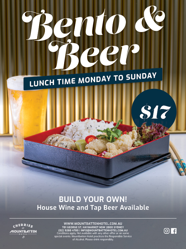 Bento & Beer | Lunch Time Monday to Sunday