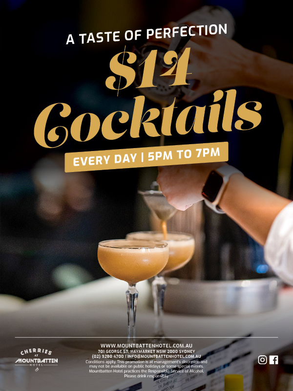 Daily $14 Cocktail Happy Hour - Mountbatten Hotel